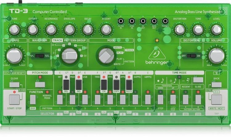 Behringer TD-3-LM Analog Bass Line Synthesizer - Lime | Sweetwater