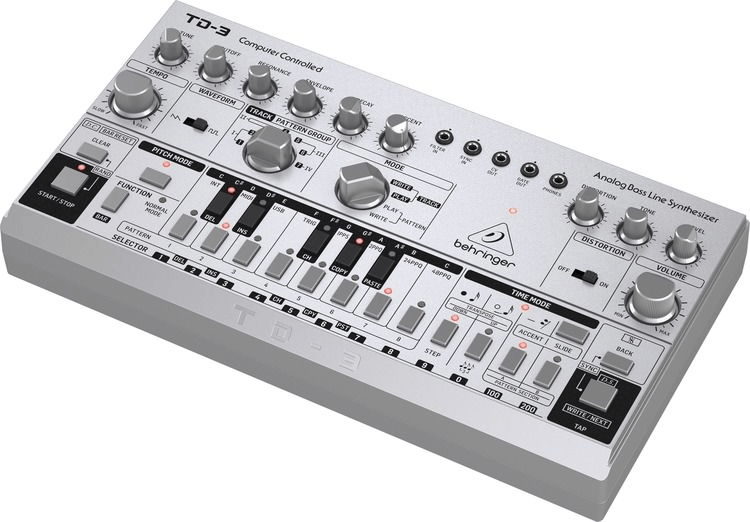 Behringer TD-3-SR Analog Bass Line Synthesizer - Silver | Sweetwater