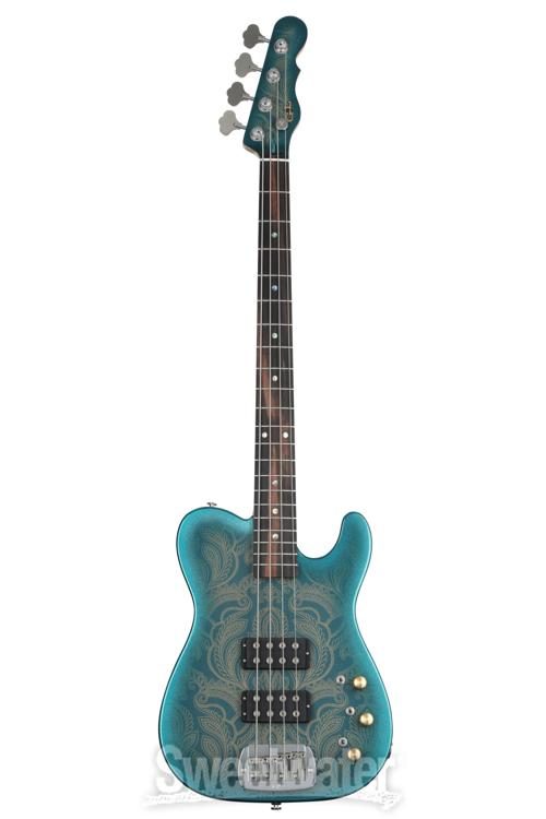 G&L Custom Shop ASAT Bass Guitar - Paisley Pattern/Emerald Blue