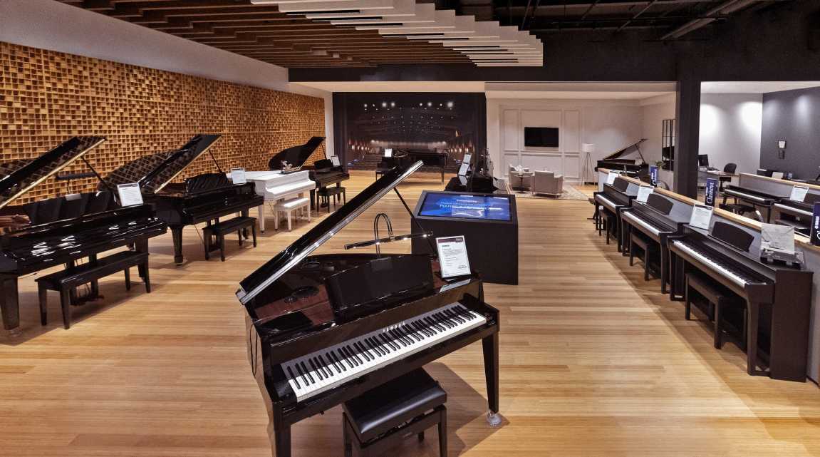Piano Showroom at the Sweetwater Music Store