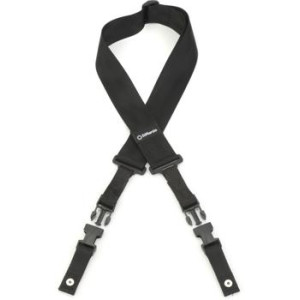 LM Products 2-inch Macrame Cotton Guitar Strap with Leather Ends - Black