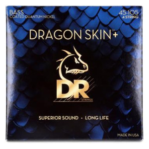 DR Strings Dragon Skin+ Coated Bass Guitar Strings - .045-.105...