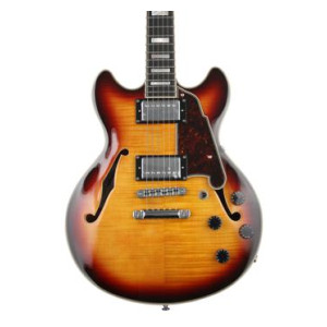 D'Angelico Premier Mini DC XT Electric Guitar - Vintage Sunburst with Stopbar Tailpiece, Sweetwater Exclusive