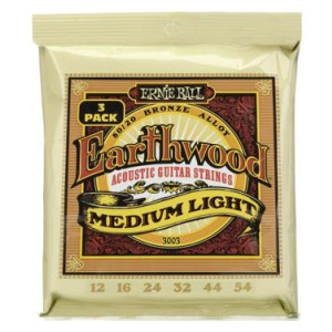 Ernie Ball 3003 Earthwood 80/20 Bronze Acoustic Guitar Strings -...