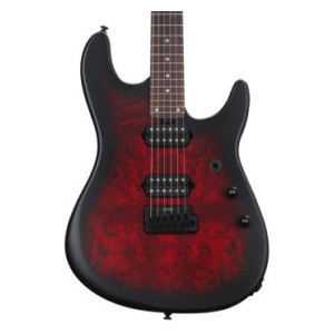 Sterling By Music Man Jason Richardson Signature Richardson6 Dent 'n' Scratch Electric Guitar – Dark Scarlet Burst Satin