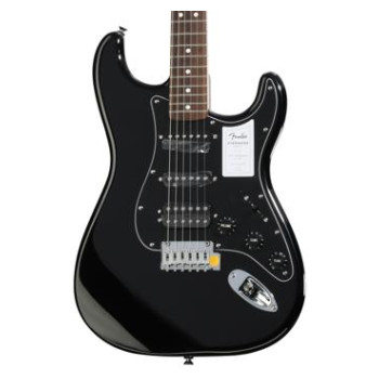 ギター Fender Black and Chrome HH stracaster Fender Standard Stratocaster HSS Electric Guitar - Black