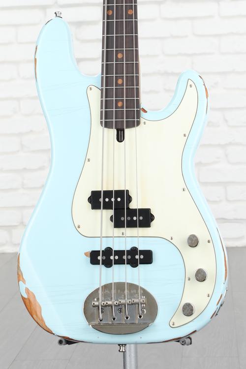 Lakland USA Classic 44-64 PJ Aged Bass Guitar - Sonic Blue, Sweetwater  Exclusive