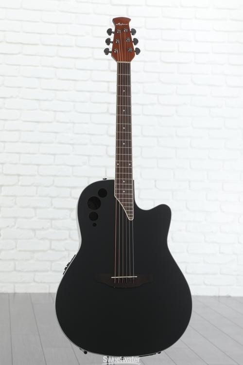 Ovation Applause AE445S Middepth Acousticelectric Guitar Black Satin Sweetwater