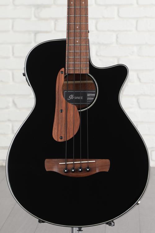 Ibanez AEGB24E AEG Acousticelectric Bass Guitar Black High Gloss Sweetwater