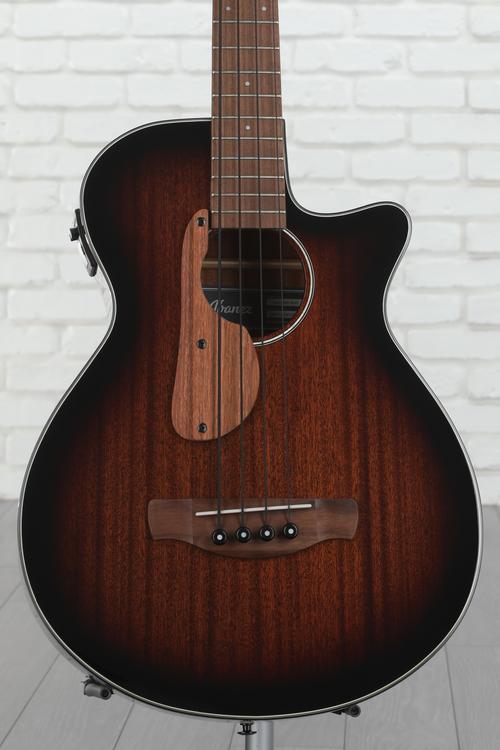 Ibanez AEGB24E AEG Acousticelectric Bass Guitar Mahogany Sunburst High Gloss Sweetwater
