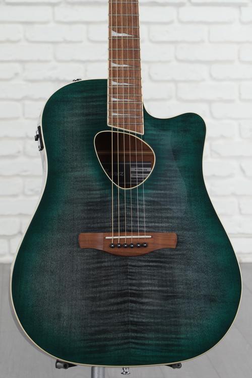 Ibanez ALT30FM Altstar Flamed-top Acoustic-electric Guitar - Emerald Doom  Burst