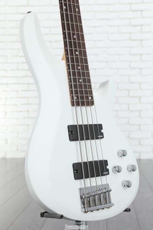 Schecter C-5 Deluxe Bass Guitar - Satin White | Sweetwater