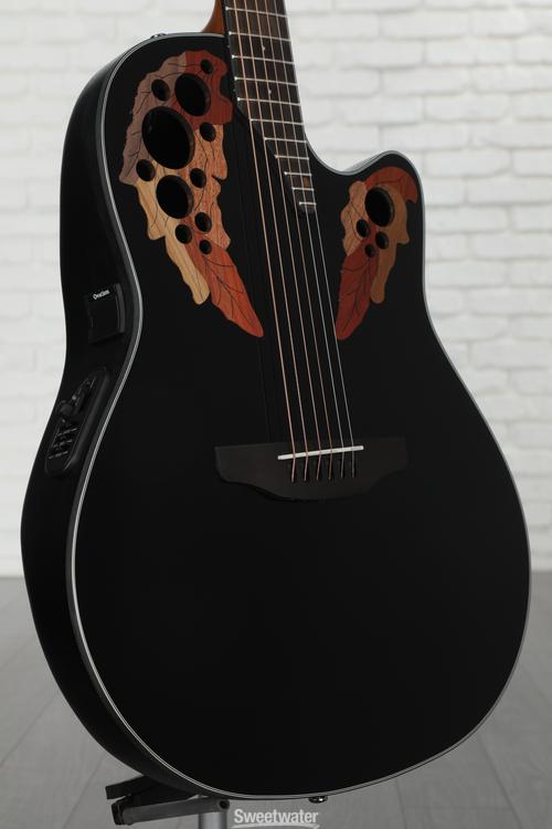 Ovation Elite Celebrity Mid-Depth Acoustic-Electric Guitar - Black