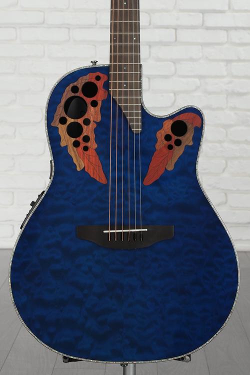 Ovation Celebrity Elite Plus CE44P-8TQ Mid-Depth Acoustic-Electric Guitar -  Caribbean Blue