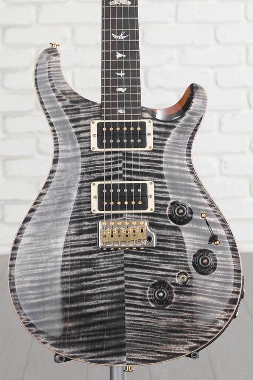 PRS Custom 24 Piezo Electric Guitar with Pattern Thin Neck - Charcoal 10-Top