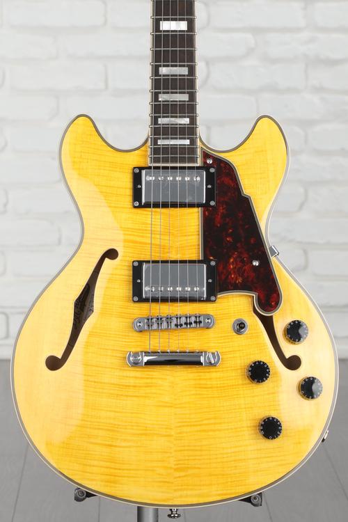 D'Angelico Premier Mini DC XT Electric Guitar - Blonde with Stopbar  Tailpiece, Sweetwater Exclusive