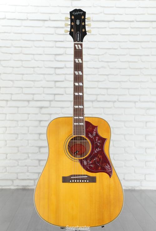Epiphone Hummingbird Acoustic Guitar - Aged Natural Antique Gloss |  Sweetwater