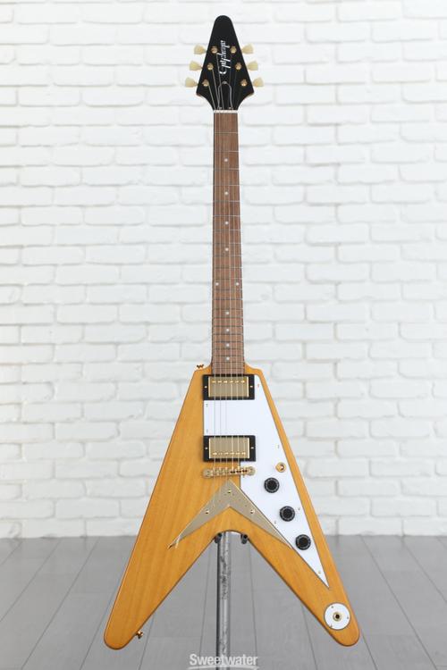 Epiphone 1958 Korina Flying V Electric Guitar - Natural | Sweetwater