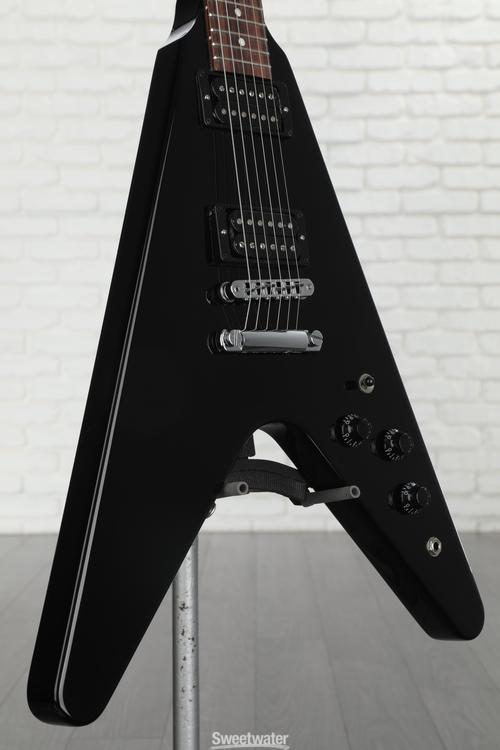 Gibson 80s Flying V Solidbody Electric Guitar - Ebony | Sweetwater