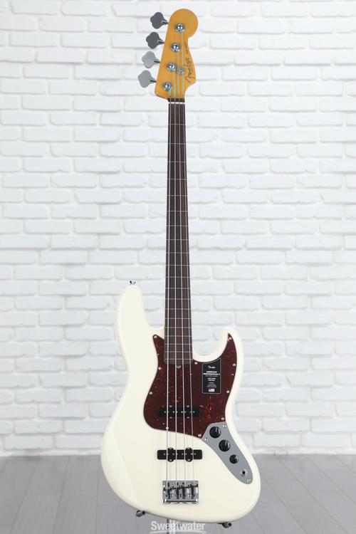 Fender American Professional II Jazz Bass Fretless - Olympic White with ...