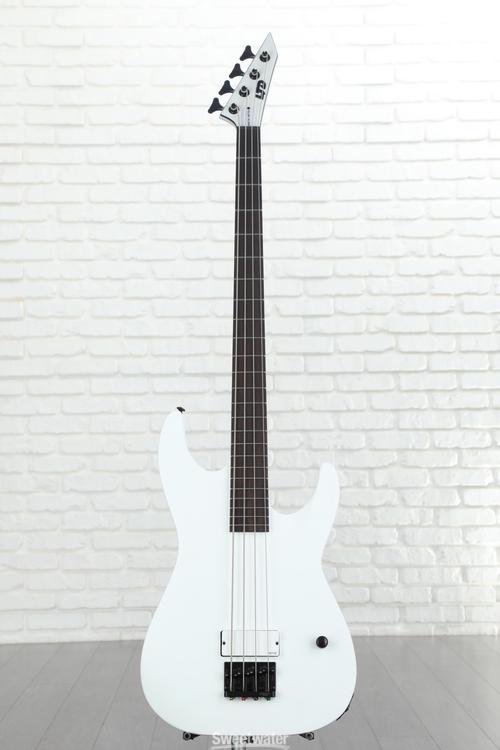 ESP LTD M-4 Arctic Metal Bass Guitar Snow White Satin Sweetwater