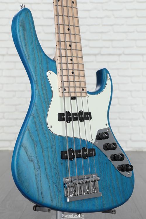 Sadowsky MetroLine 24-fret Vintage J/J Bass, Swamp Ash Body, 5-string -  Ocean Blue Transparent Satin