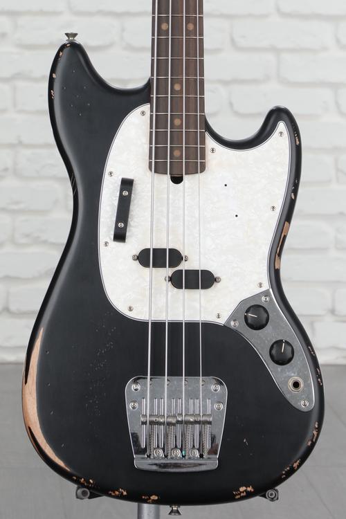 Fender JMJ Road Worn Mustang Bass - Black | Sweetwater