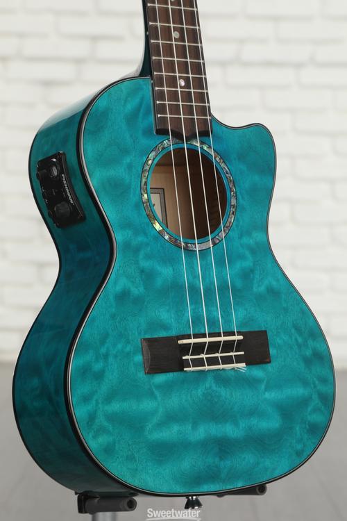 Lanikai QM-BLCET Tenor Ukulele with Cutaway & Electronics - Blue