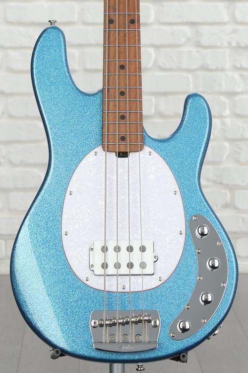 Sterling By Music Man StingRay RAY34 Bass Guitar - Blue Sparkle with Bag