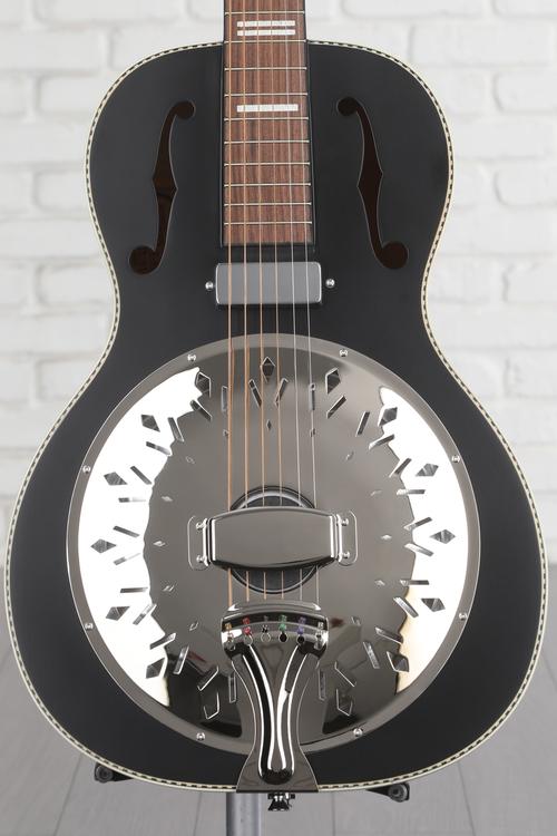 Recording King Dirty 30s Minnie Bucker Acousticelectric Resonator Guitar Black Matte Sweetwater