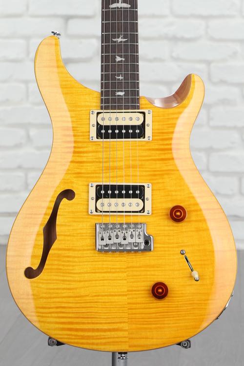 PRS SE Custom 22 Semi-hollow Electric Guitar - Santana Yellow 