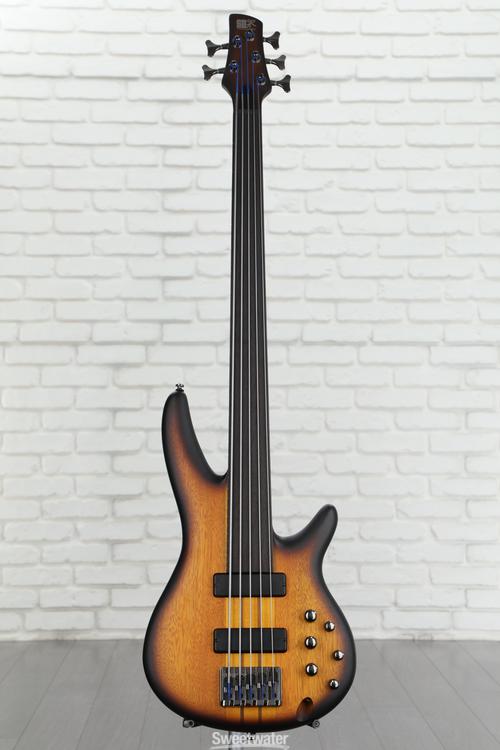 Ibanez Bass Workshop SRF705 Fretless Bass Guitar - Brown Burst Flat
