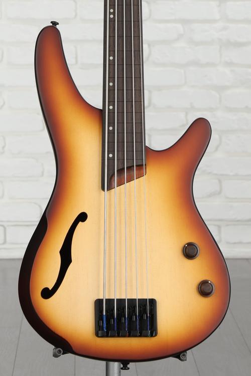 Ibanez SRH505F Fretless Bass Guitar - Natural Browned Burst Flat
