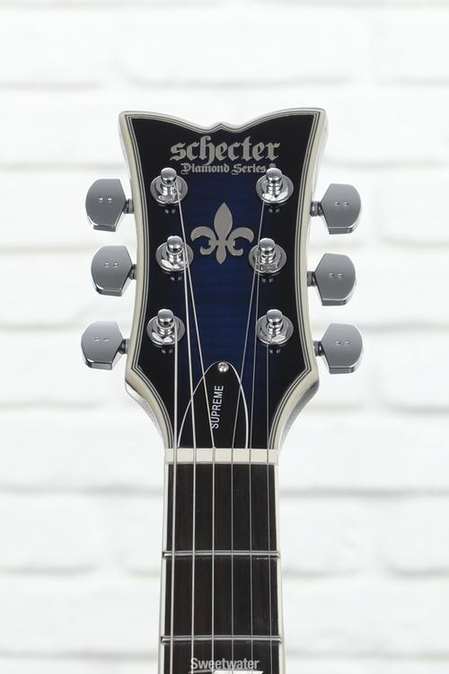 Schecter Solo II Supreme Electric Guitar See Thru Blue Burst