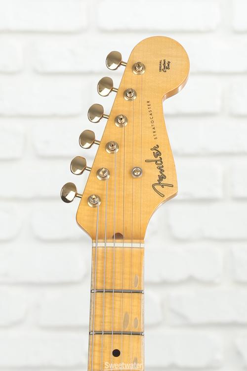 Fender Custom Shop Limited-edition '55 Hardtail Stratocaster Journeyman  Relic Electric Guitar with Gold Closet Classic Hardware - Natural Blonde  with 