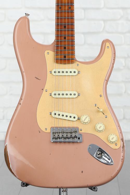 Fender Player Deluxe Stratocaster HSS - Shell Pink with Roasted Maple  Fingerboard, Sweetwater Exclusive in the USA