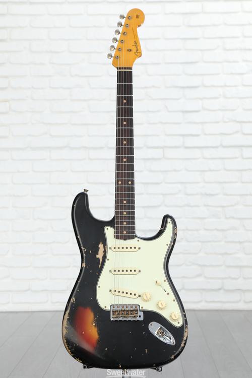 Fender Custom Shop 1960 Stratocaster Heavy Relic Electric Guitar - Aged  Black over 3-color Sunburst