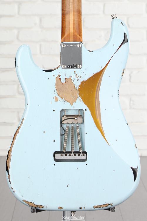 Fender Custom Shop GT11 Heavy Relic Stratocaster - Sonic Blue/3-tone  Sunburst, Sweetwater Exclusive