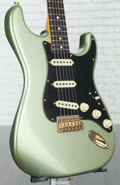 Sage Electric Limited-edition Sweetwater Relic - Shop Aged Strat Journeyman | \'65 Green Fender Metallic Guitar Dual-Mag Custom