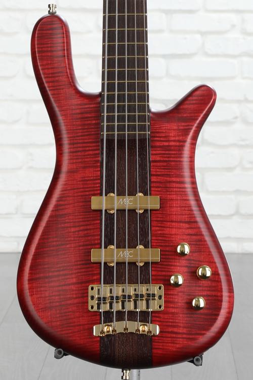 Warwick Masterbuilt Streamer Stage I 5-string Bass Guitar - Burgundy Red  Transparent Satin