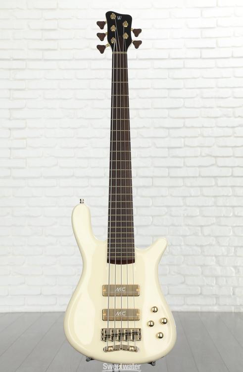 Warwick Masterbuilt Streamer Stage I 5-string Broadneck Electric Bass  Guitar - Solid Creme White