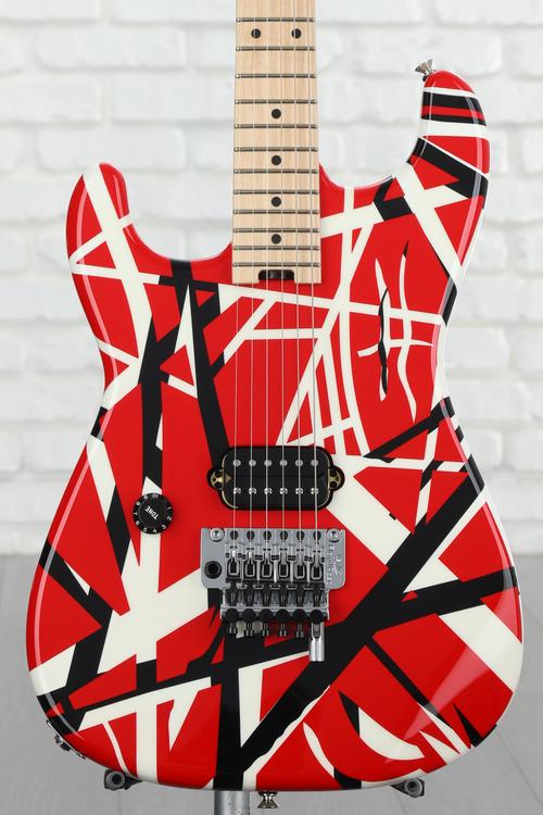 Left handed EVH Striped Series Guitar with the Frankenstrat mod EVH  2017-2018 Black & Red, White