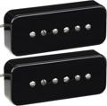 Click to learn more about the Mojotone '56 Quiet Coil P-90 Soapbar 2-piece Pickup Set - Black Cover