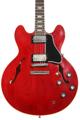 Click to learn more about the Gibson Custom 1964 ES-335 Reissue Semi-hollowbody Electric Guitar - '60s Cherry, VOS