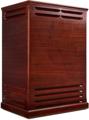 Click to learn more about the Leslie 991 Bi-amplified Keyboard Speaker Cabinet - Full-sized, Traditional Red Walnut