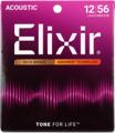 Click to learn more about the Elixir Strings 11077 Nanoweb 80/20 Acoustic Guitar Strings - .012-.056 Medium Light