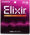 Click to learn more about the Elixir Strings 16102 Nanoweb Phosphor Bronze Acoustic Guitar Strings - .013-.056 Medium