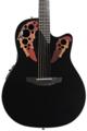 Click to learn more about the Ovation Elite Celebrity Mid-Depth Acoustic-Electric Guitar - Black