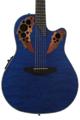 Click to learn more about the Ovation Celebrity Elite Plus CE44P-8TQ Mid-Depth Acoustic-Electric Guitar - Caribbean Blue