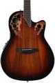 Click to learn more about the Ovation Celebrity Elite CE48P-KOAB Super Shallow Acoustic-electric Guitar - Koa Burst